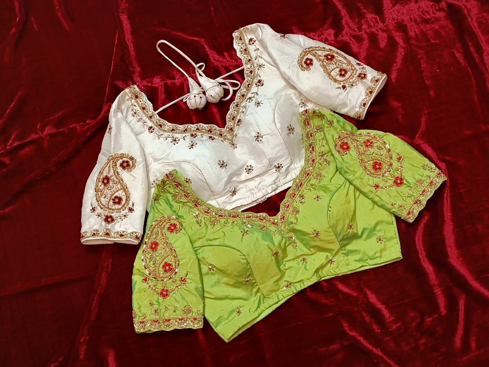 Embroidered Cream Bridal Blouse